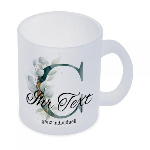 Glastasse mit Buchstabe & Individualisierung