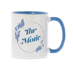 Keramiktasse hellblau individuell bedruckt (70x70 mm)