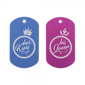 Dog Tag - Militäranhänger "Her King / His Queen" (2 Stück)