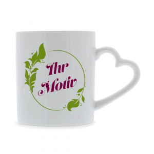 Keramiktasse mit Herzhenkel individuell bedruckt (70x70 mm)