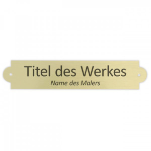Gemäldeschild Messing gold gebürstet (90 x 18 mm)