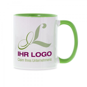 Keramiktasse grün individuell bedruckbar (70x70 mm)
