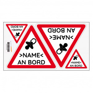 Autoaufkleber Baby an Bord 120 x 120 mm (4 Stück 2x 120 mm 2x 45 mm)