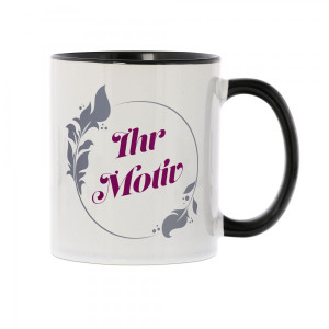 Keramiktasse schwarz individuell bedruckt (70x70 mm)