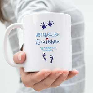 Keramiktasse Abschiedsgeschenk "Weltbester Erzieher"
