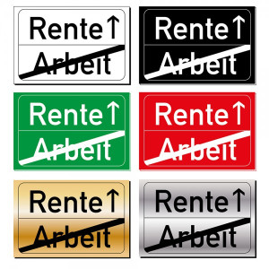 Lasergraviertes Kunststoffschild Abschied "Rente" (300x200 mm)