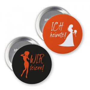 Buttons SET Junggesellinnenabschied "Ich heirate"(ø 37 mm rund - 7