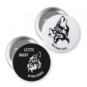 Buttons SET Junggesellenabschied "Wolfsrudel" (ø 37 mm rund - 7 Stück)