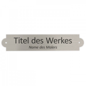 Gemäldeschild Messing silber gebürstet (90 x 18 mm)