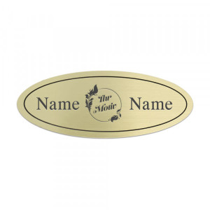 Hochzeitsschild aus Messing oval (115 x 45 mm)