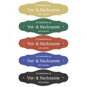 Gedenkschild aus Aluminium (125 x 42 mm)