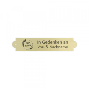 Grabschild Messing gold gebürstet (90 x 18 mm)