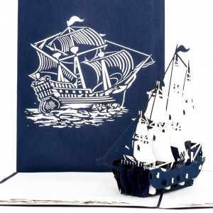 Colognecards Pop-Up Karte Schiff 4-Master