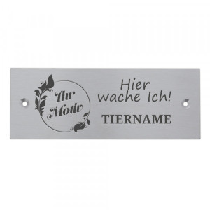 Tierschild aus Edelstahl (160 x 60 mm)