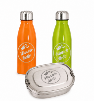 Schüler-SET – Personalisiertes Brotdosen- & Trinkflaschen-Set mit