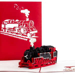 Colognecards Pop-Up Karte Lokomotive