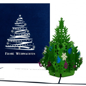 Colognecards Pop-Up Karte Weihnachtsbaum blau