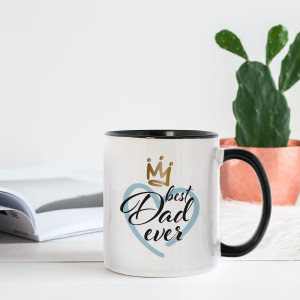Keramiktasse schwarz "best Dad ever"