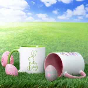 Keramiktasse Hase "Frohe Ostern"