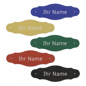 Türschild mit Namen aus Aluminium (125x42 mm)