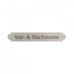 Gemäldeschild Messing silber gebürstet (65 x 10 mm)