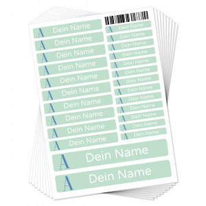 Namensaufkleber mit Buchstabe & Individualisierung (Set mit 260