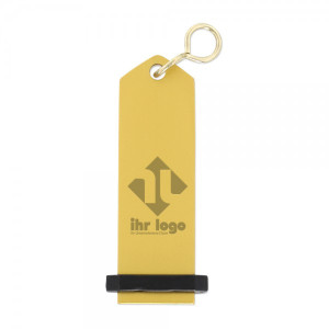 Hotel Schlüsselanhänger gold (65x20 mm - 3 Zeilen)