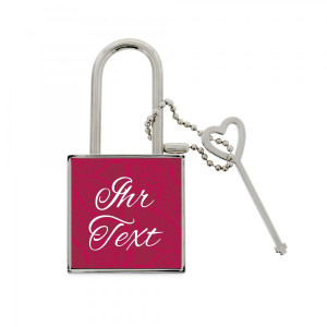 Liebesschloss für Paare - Ornament pink (Druckfläche 37x37 mm)