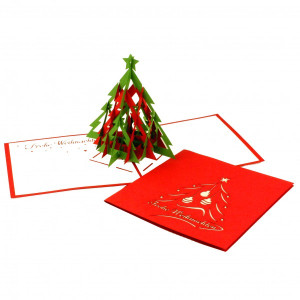Colognecards Pop-Up Karte Tannenbaum rot