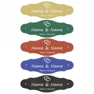 Hochzeitsschild aus Aluminium (125 x 42 mm)