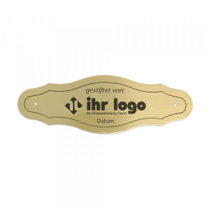 Bankschild aus Messing (125 x 42 mm)