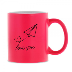 Keramiktasse Neon "Love you"