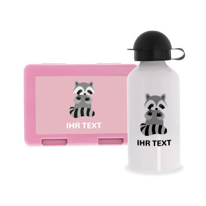 Individualisierbares SET Brotzeitbox & Aluminium Trinkflasche mit