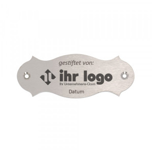 Bankschild aus Edelstahl (120 x 45 mm)
