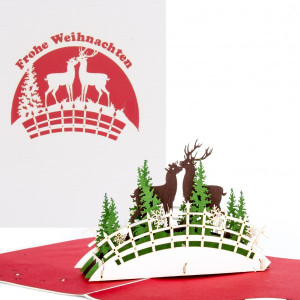 Colognecards Pop-Up Karte Weihnachten Rentiere