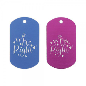 Dog Tag - Militäranhänger "Mr. Right / Mrs. Right" (2 Stück)