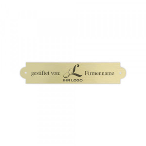 Bankschild Messing gold gebürstet (90 x 18 mm)
