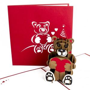 Colognecards Pop-Up Karte Teddybär mit Herz