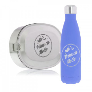 Brotdose & Thermosflasche / Isolierflasche mit Kindermotiv und