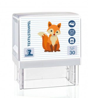 SF30 Textilstempel für Kinder mit Motiv und Personalisierung (47 x 18