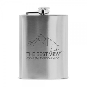 Flachmann aus Edelstahl Wandern - "the best view"