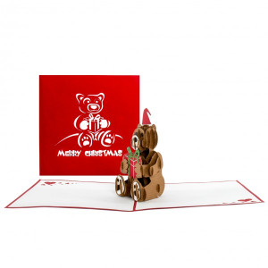 Colognecards Pop-Up Karte Teddybear Christmas