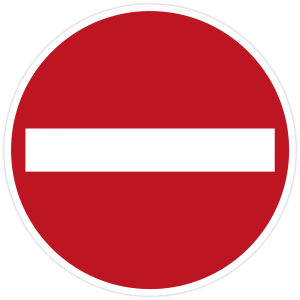 Fußbodenaufkleber - Bodenmakierung "Durchgang verboten" (300x300 mm)