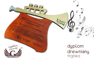 DYPLOM DREWNIANY TRĄBKA - DRE006