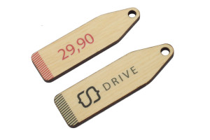 Etykiety drewniane, cenówki - wymiary: 53x15mm - druk UV - EDR015