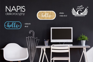 Napis dekoracyjny - hello - wycinany laserem - NAP015