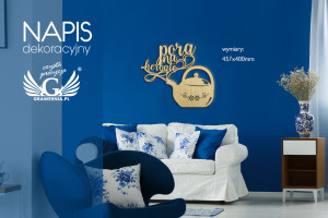 Napis dekoracyjny - pora na herbate - wycinany laserem - NAP002