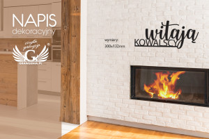 Napis dekoracyjny - witają Kowalscy - wycinany laserem - NAP008