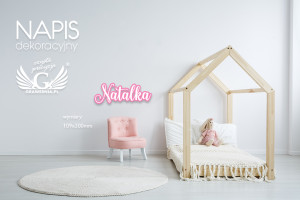 Napis dekoracyjny z imieniem dziecka - kolorowy druk UV - NAP010