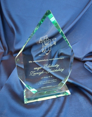 Trofeum szklane w etui - PLATINUM